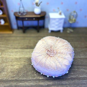 フランスアンティークレース♡ブドワールクッション フランスアンティークレースのブドワールクッション 淡い水色 チュール